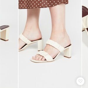 STAUD Elegant Cream Heeled Sandals